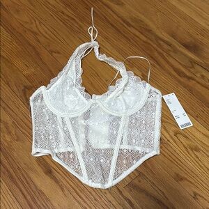 Urban Outfitters White Lace Corset
